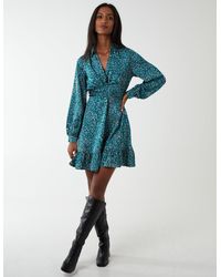 Blue Vanilla - Wrap Bust Mini Shirt Dress - Lyst