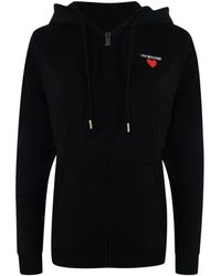 Moschino - Love Bold Heart Logo Zip Hoodie Cotton - Lyst