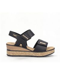 Rieker - Rose Wedge Sandals Leather - Lyst
