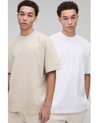 BoohooMAN - 2 Pack Oversized Heavyweight Crew Neck T-shirts - Lyst
