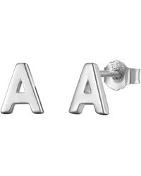 The Jewellery Stockroom - Sterling Alphabet Initial Stud Earrings - Lyst