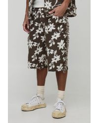 BoohooMAN - Tall Floral Tapestry Relaxed Fit Shorts - Lyst