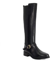 Dune - Toon Buckle Detail Leather Knee High Boots - Lyst