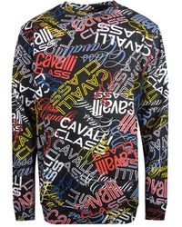 Roberto Cavalli - Large Multi Logo Sweatshirt Cotton - Lyst