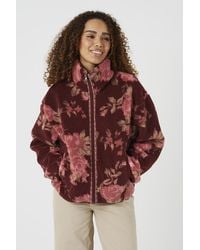 Brave Soul - Sherpa Fleece Floral Print Sweatshirt - Lyst
