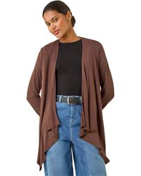 Roman - Waterfall Front Jersey Knit Cardigan - Lyst