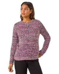 Roman - Crew Neck Tape Yarn Knit Jumper - Lyst