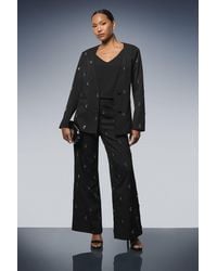 PRINCIPLES - Embroidered Embellished Trousers - Lyst