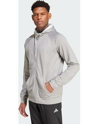 adidas - Game And Go Training Big Logo 3-Stripes Full-Zip Hoodie - Lyst