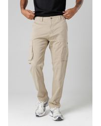 Firetrap - Cotton Stretch Utility Cargo Trousers With Oversized Pockets - Lyst