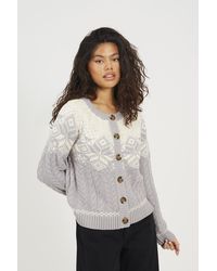Brave Soul - Snowflake Fairisle Christmas Cardigan - Lyst