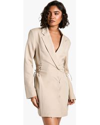 Boohoo - Tall Lace Up Side Blazer Dress - Lyst