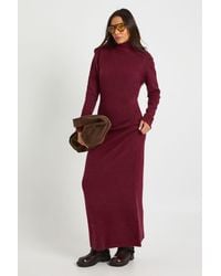 Boohoo - Tall Super Soft High Neck Knitted Maxi Dress - Lyst