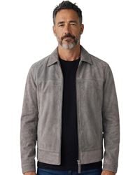Infinity Leather - Stone Goat Suede Harrington Biker Jacket - Lyst