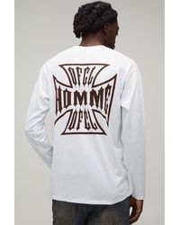 BoohooMAN - Regular Fit Cross Graphic Long Sleeve T-Shirt Cotton - Lyst