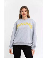 Trussardi - Oversized Katoenen Sweatshirt Met Ronde Hals En Maxi-belettering - Lyst
