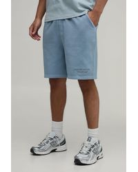 BoohooMAN - Regular Fit Washed Embroidered Shorts - Lyst