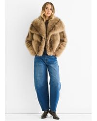 Gini London - Kamelfarbene Ombre Revers-Faux-Fur-Jacke - Lyst