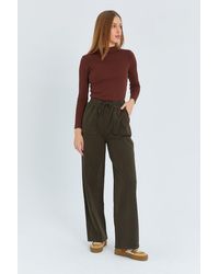 MixRay - Elastic Waist Straight Leg Cotton Pants - Lyst