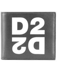 DSquared² - Mirror Logo Bi-fold Wallet Black - Lyst