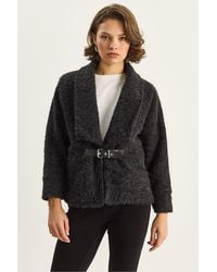 Bianco Lucci - Coat With Belt Detail - Lyst