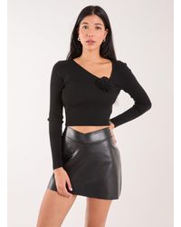 Pink Vanilla - Corsage Knit Long Sleeve Top - Lyst
