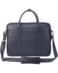 Infinity Leather - Genuine Laptop Business Briefcase Office Work Travel Bag - Lyst