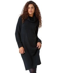 Roman - Roll Neck Knitted Jumper Dress - Lyst