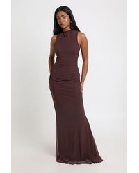 Boohoo - Mesh Cross Back Detail Maxi Dress - Lyst