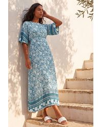 Roman - Floral Border Print Midi Dress - Lyst