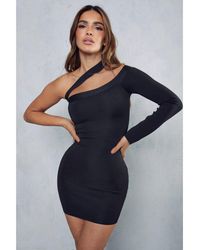 MissPap - Premium Knitted One Shoulder Midi Dress - Lyst