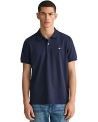 GANT - Short Sleeve Cotton Polo Shirt - Lyst