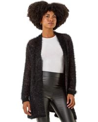 Roman - Fluffy Eyelash Knit Cardigan - Lyst