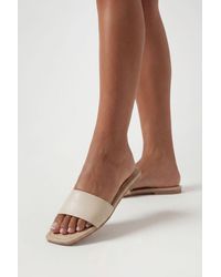 Boohoo - Wide Fit Square Toe Croc Sliders - Lyst