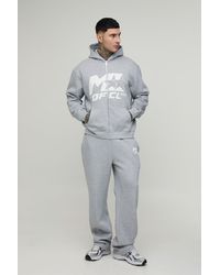 BoohooMAN - Tall Oversized M Star Zip Thru Hoodie & Straight Leg Tracksuit - Lyst