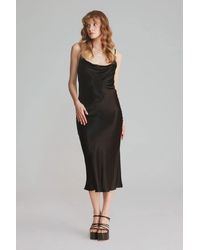 GUSTO - Long Satin Evening Dress - Lyst