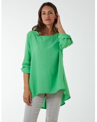 Blue Vanilla - Round Neck Button Sleeve Blouse - Lyst
