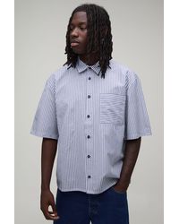 BoohooMAN - Oversized Half Sleeve Stripe Shirt - Lyst