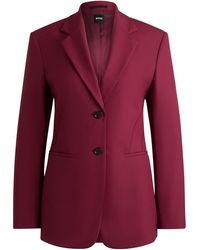 BOSS - Solid Patterned Lapel Collared Blazer - Lyst