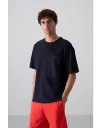 TOMMY LIFE - Oversized Cotton-Blend Crew Neck T-Shirt With Pocket - Lyst