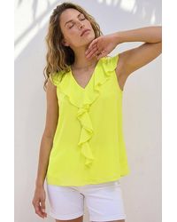 Roman - Chiffon Ruffle Vest Top - Lyst