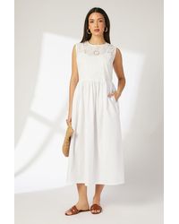 PRINCIPLES - Ivory Broderie Cami Detail Midaxi Dress - Lyst