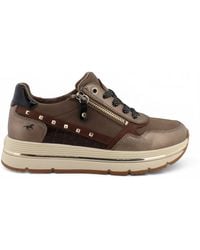 Mustang - Damen Braune Schnürschuhe Plateau-Sneakers – M0332001 - Lyst