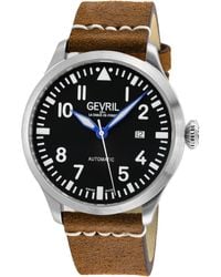 Gevril - Vaughn Swiss Automatic Selitta Sw200/ Dial, Genuine Leather Watch - Lyst