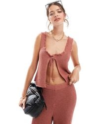 ASOS - Knitted Vest With Tie Front Co-Ord - Lyst