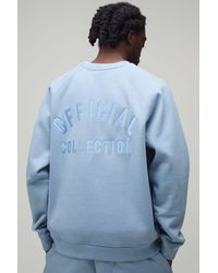 BoohooMAN - Heavyweight Oversized Raglan Sleeve Embroidered Sweatshirt - Lyst