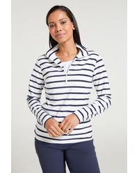 Mountain Warehouse - 'Camber' Striped Fleece Jacket Half Zip Warm Cosy Sweater - Lyst