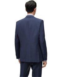 BOSS - Jeckson Solid Patterned Notch Collared Suit Jacket - Lyst
