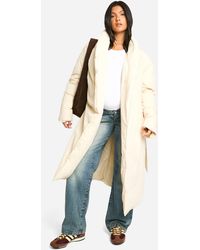 Boohoo - Maternity Belted Duvet Puffer Coat - Lyst
