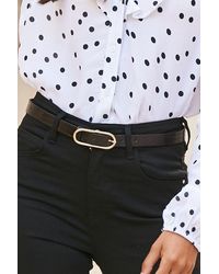 Sosandar - Chocolate Croc Effect Leather Waist Belt With Round Buckle - Lyst